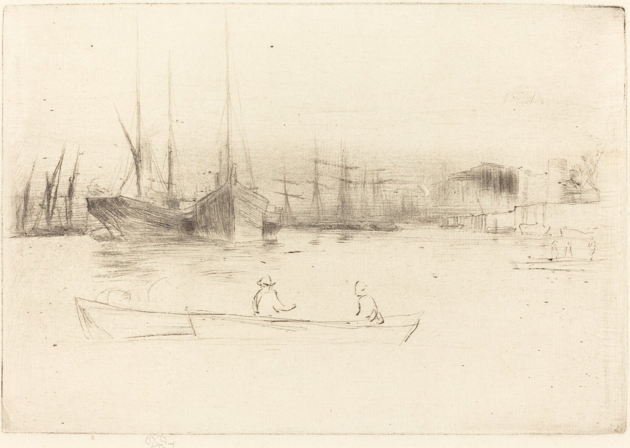 Bateaux à vapeur au large de la tour - James Abbott McNeill Whistler