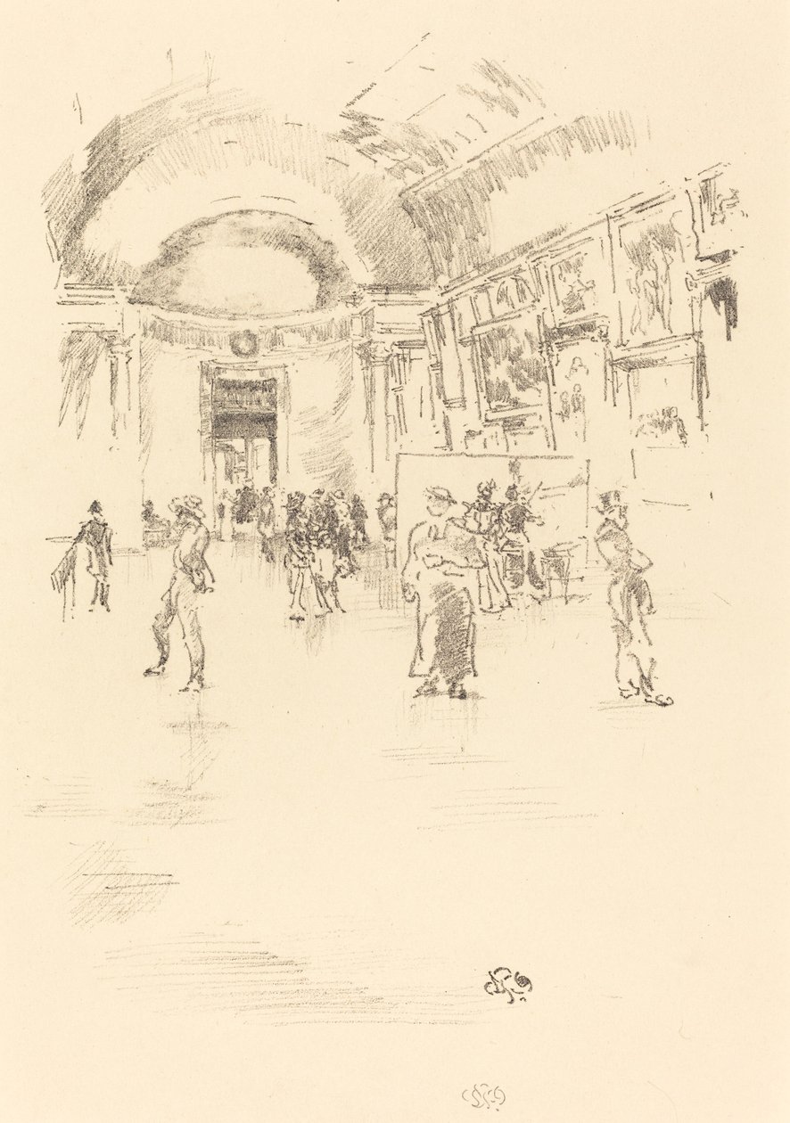 La Grande Galerie, Louvre - James Abbott McNeill Whistler