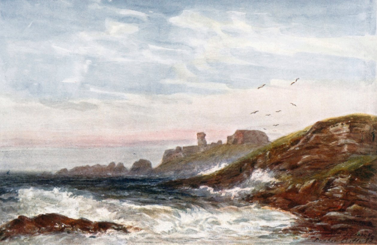 "Château de Dunbar" (lithographie couleur) - James Orrock