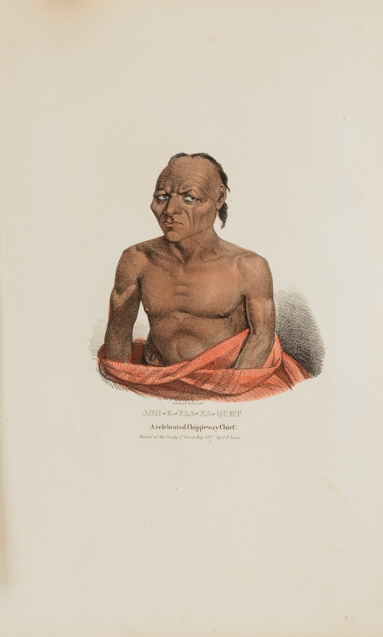 ASH-E-TAA-NA-QUET ; un célèbre chef Chippeway, tiré du Portefeuille autochtone - James Otto Lewis