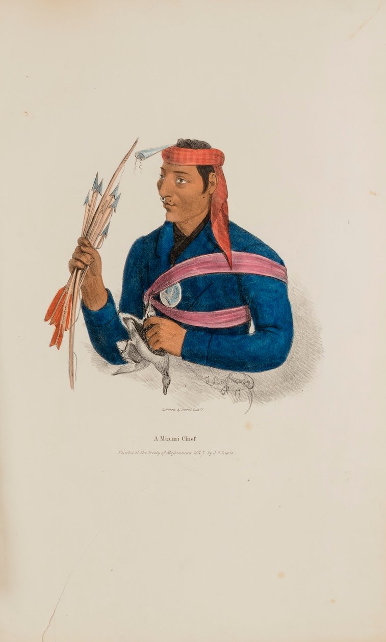 Un chef des Miamis, extrait du Portfolio autochtone - James Otto Lewis