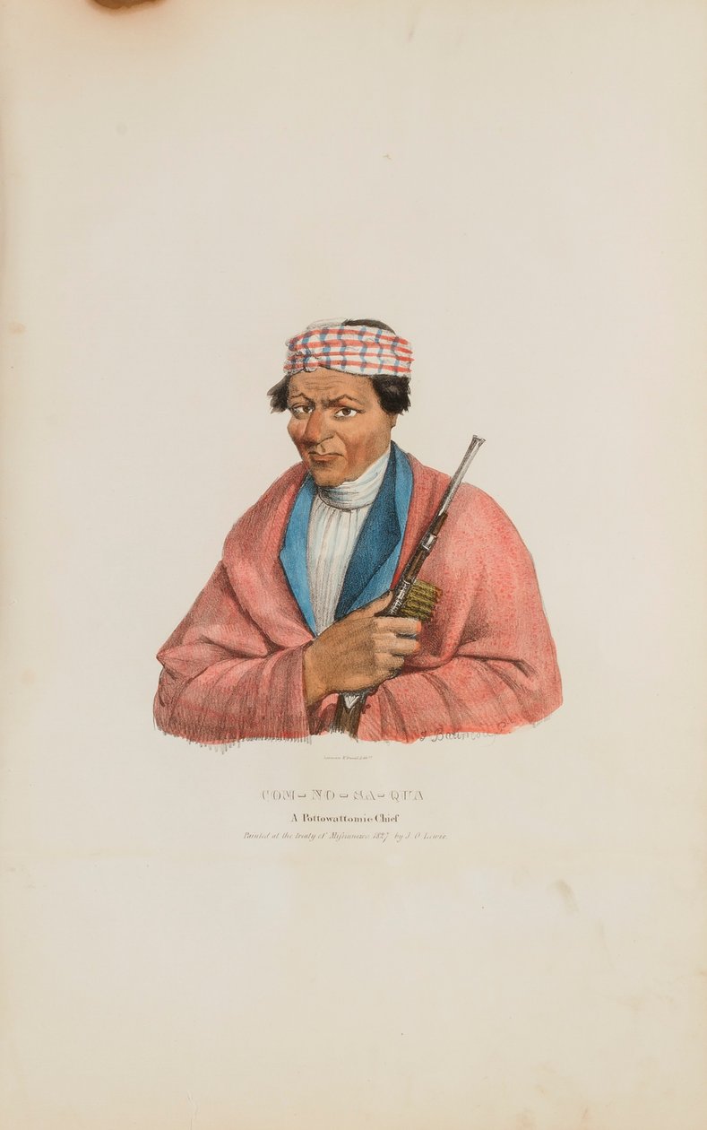 CAN-NO-SA-QUA ; un chef de Pottowattomie, tiré du Portefeuille autochtone - James Otto Lewis