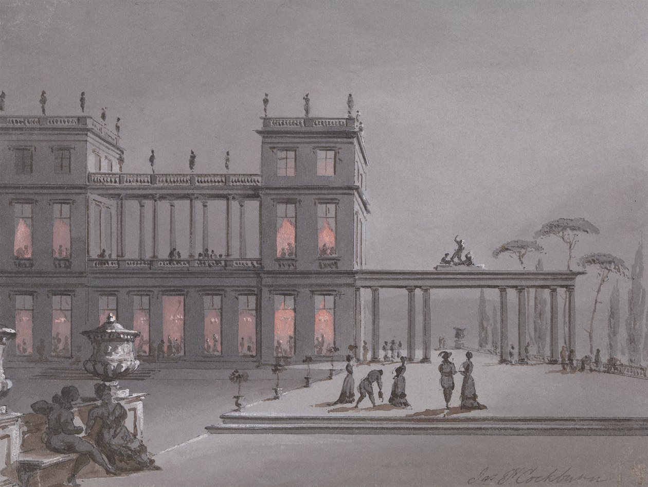 Une fête italienne : figures sur la terrasse d