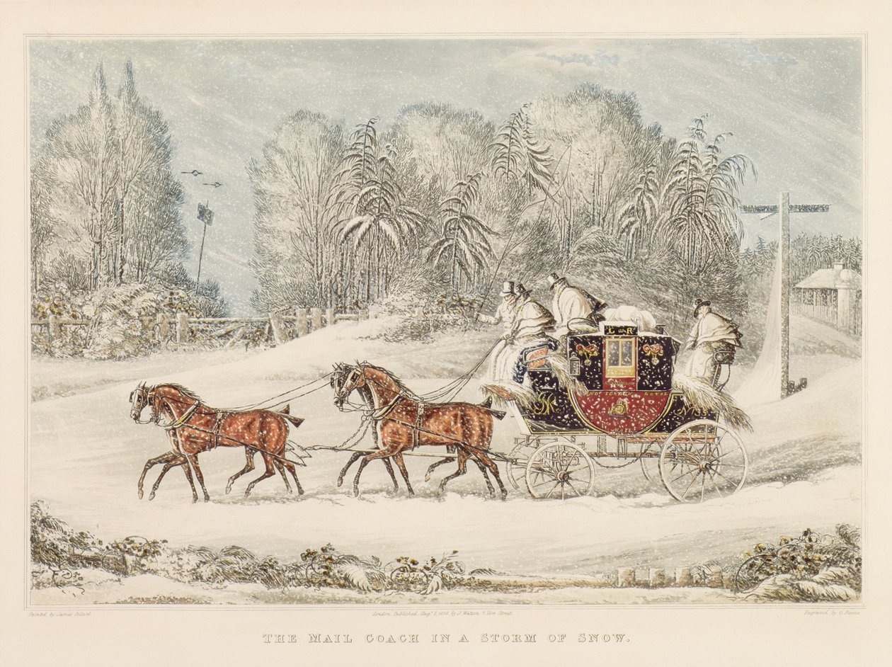 Le Mail Coach dans une tempête de neige - James Pollard
