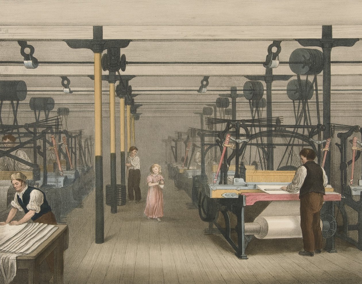 Weaving, Progrès du coton n° 10, pub. 1840 - James Richard Barfoot