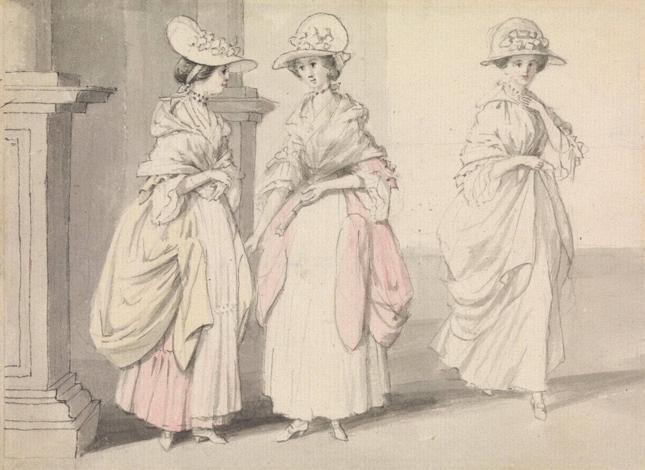 Trois dames debout sur une terrasse - James Roberts