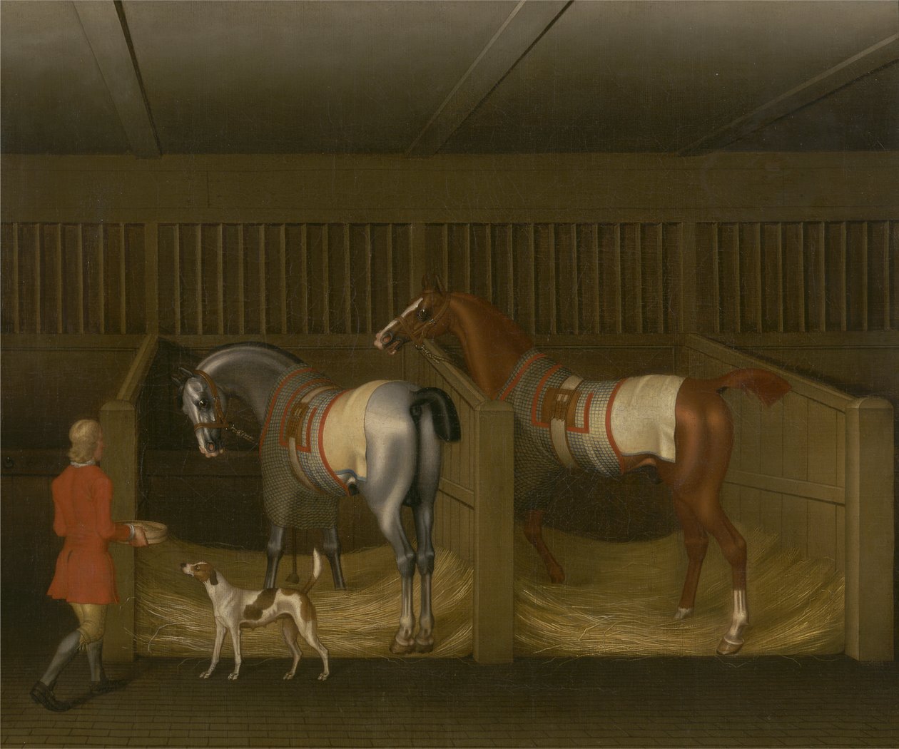 Les écuries et deux célèbres chevaux de course appartenant à Son Altesse, le Duc de Bolton - James Seymour