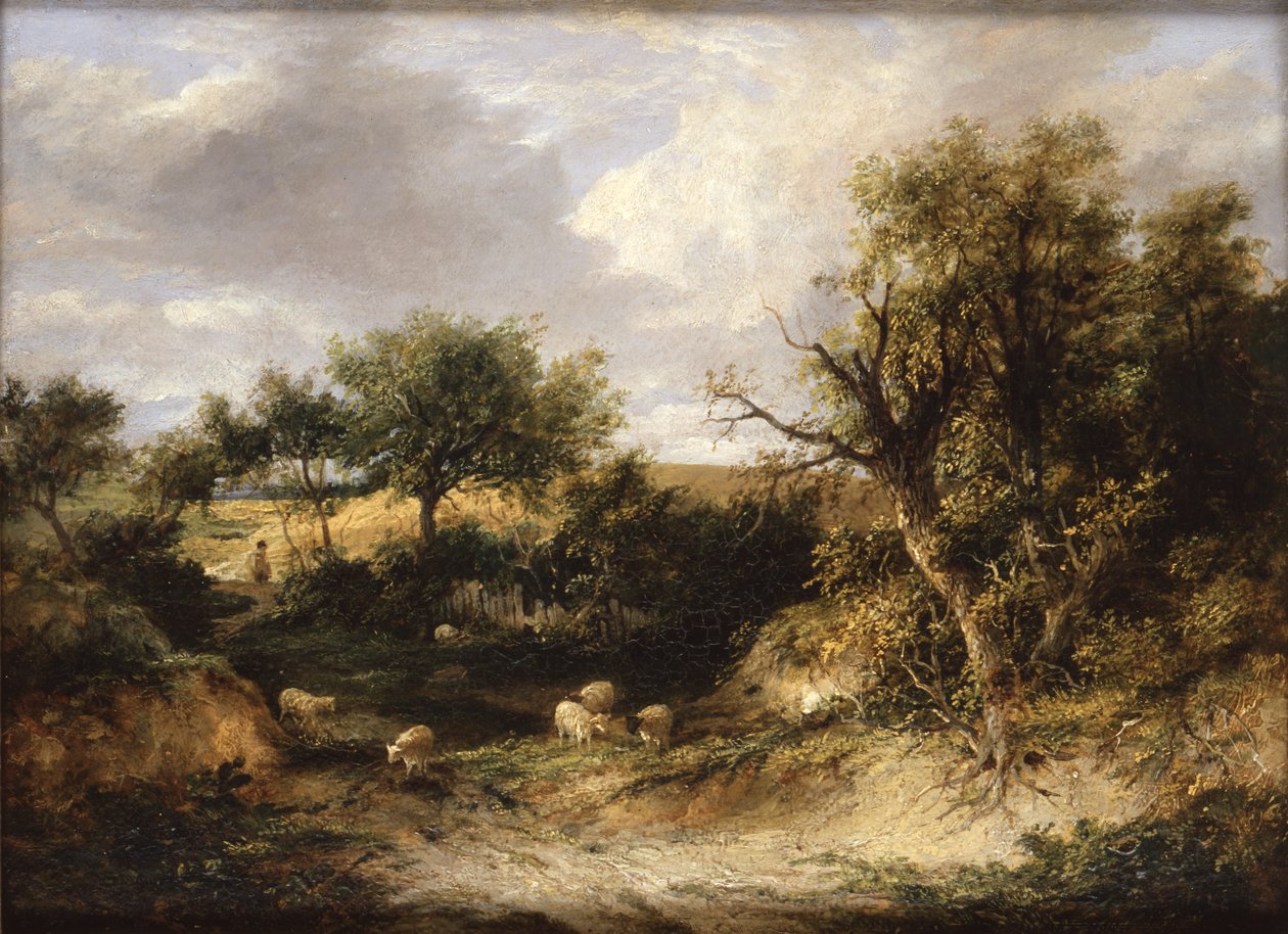 Paysage boisé (huile sur toile) - James Stark