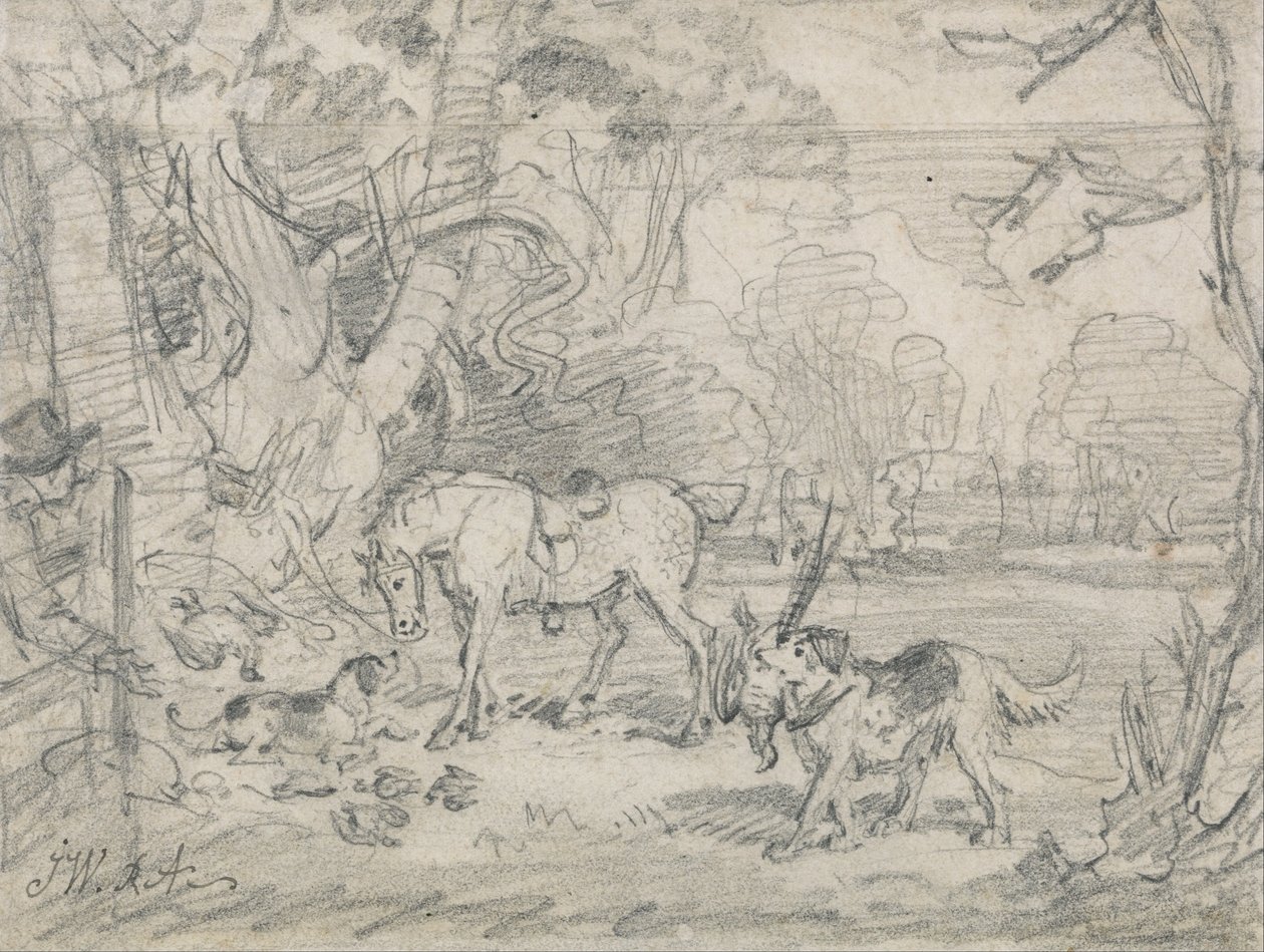 Le Poney de Chasse de Lord Southampton, avec Sailor, son Retriever, et Rover, son Épagneul - James Ward