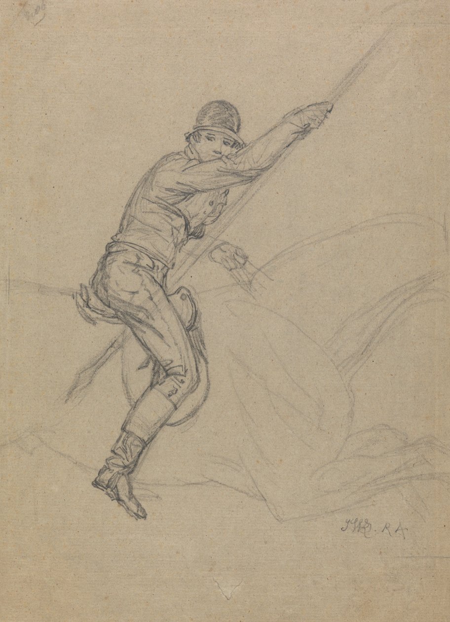 Sir Charles Blunt chassant le sanglier et échappant au tigre : une étude pour une série de quatre peintures réalisée en 1815 - James Ward