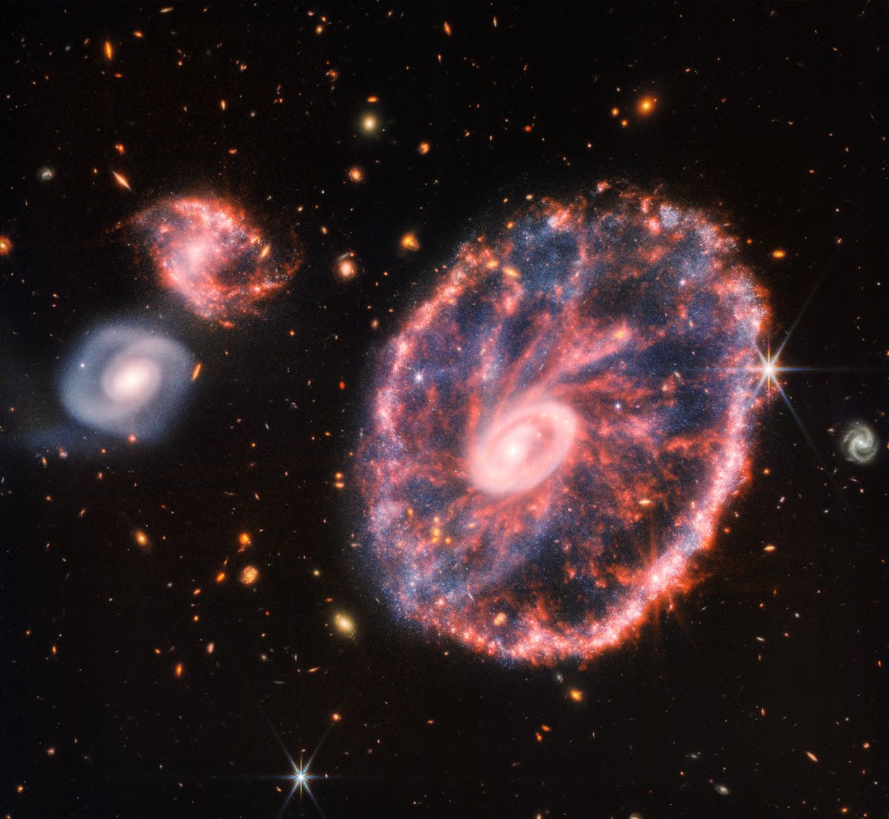 Galaxie de la Roue de Chariot (Image Composite NIRCam et MIRI) - James Webb Space Telescope (NASA)