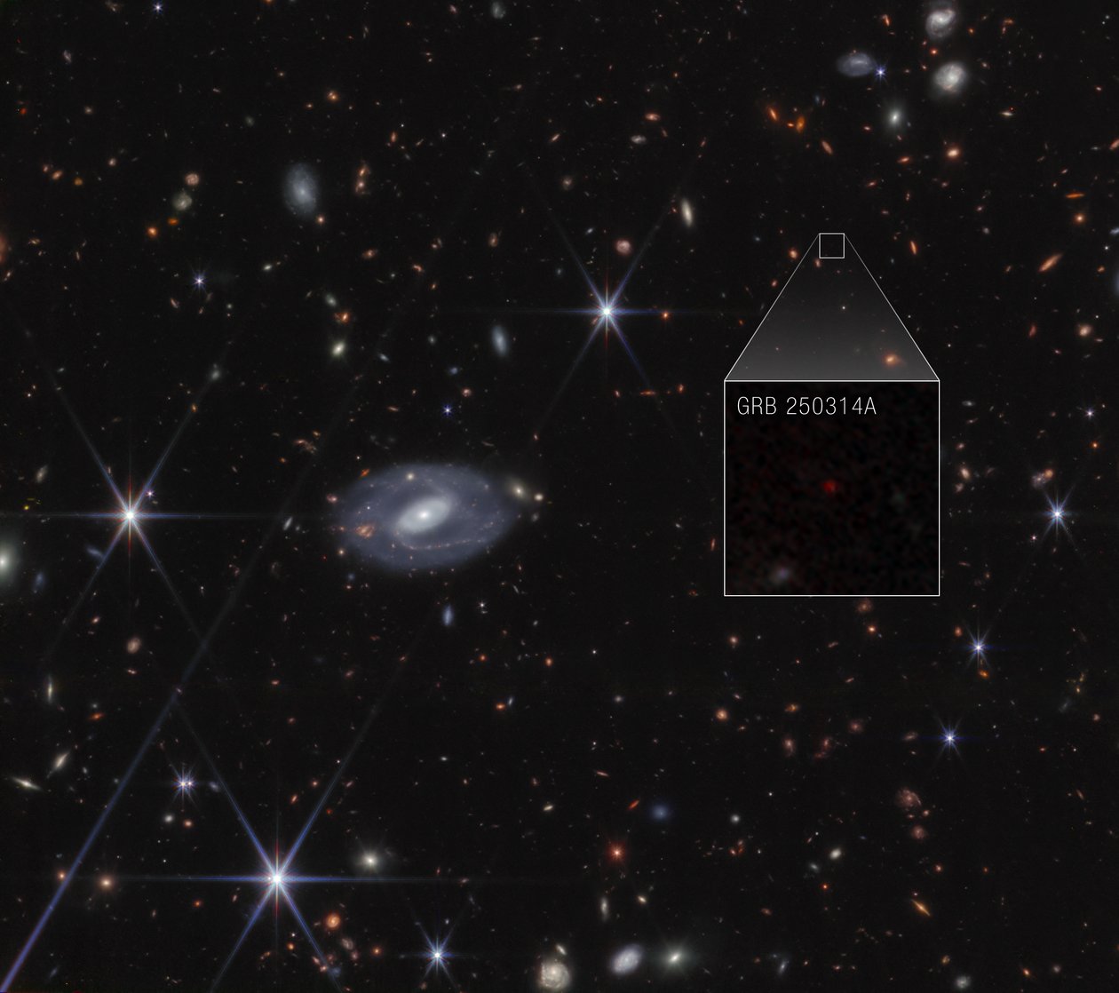 GRB 250314A : détail (image NIRCam) - James Webb Space Telescope (NASA)
