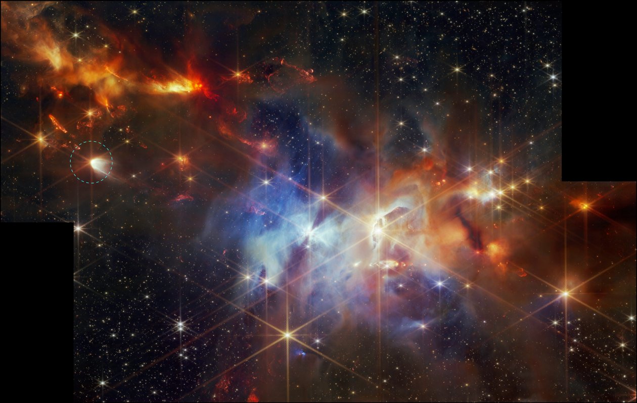 La protoétoile EC 53 dans la nébuleuse du Serpent (image prise par la caméra NIRCam) - James Webb Space Telescope (NASA)