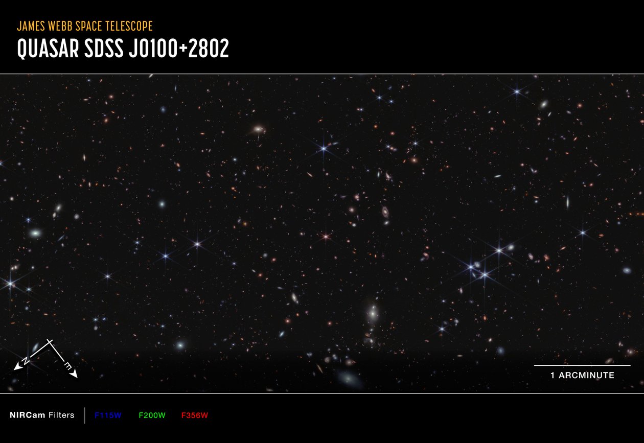 Quasar J0100+2802 - James Webb Space Telescope (NASA)