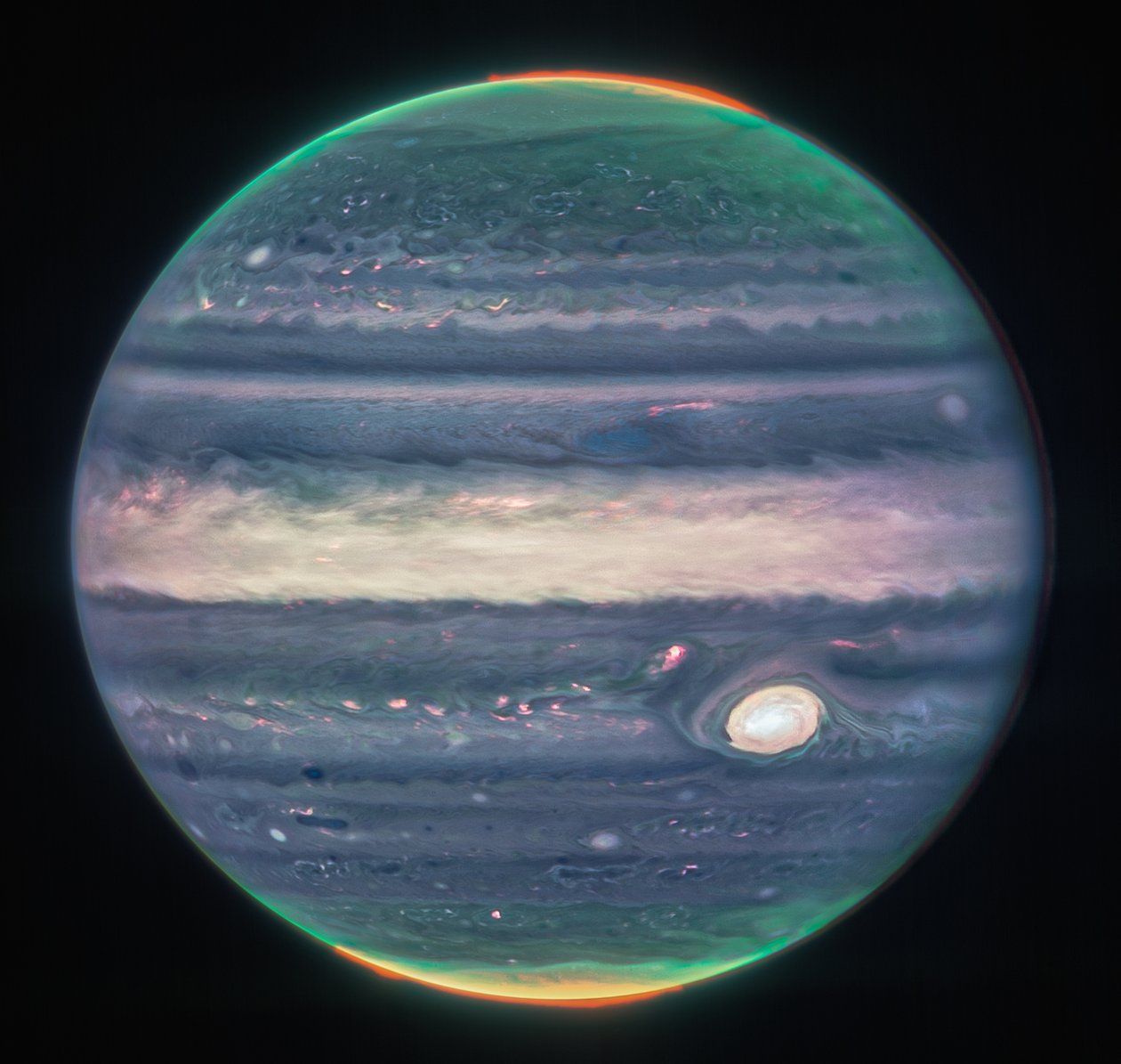 Les images de Jupiter par Webb montrent des aurores et des brumes - James Webb Space Telescope (NASA)