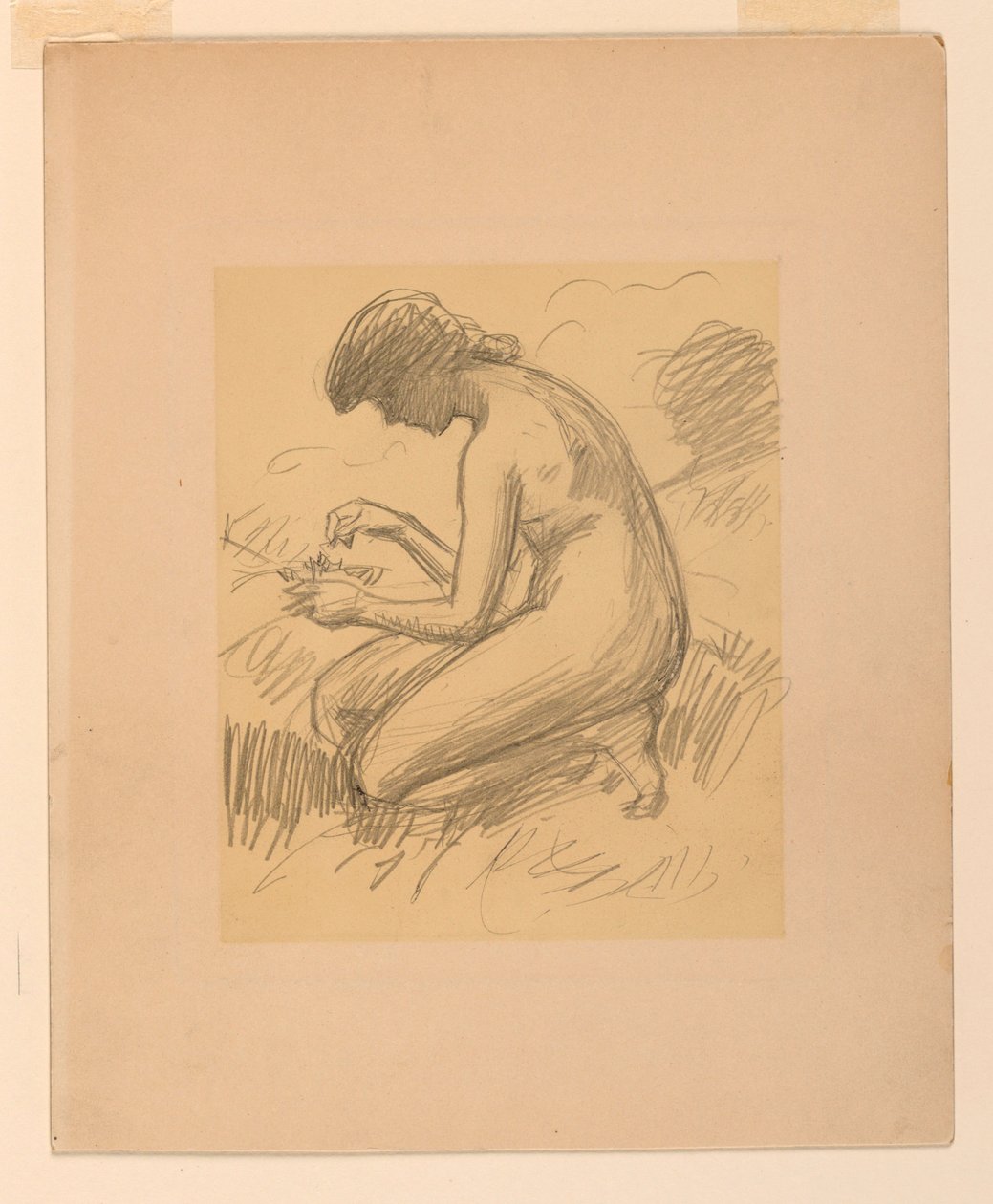 Femme nue accroupie - James Wells Champney