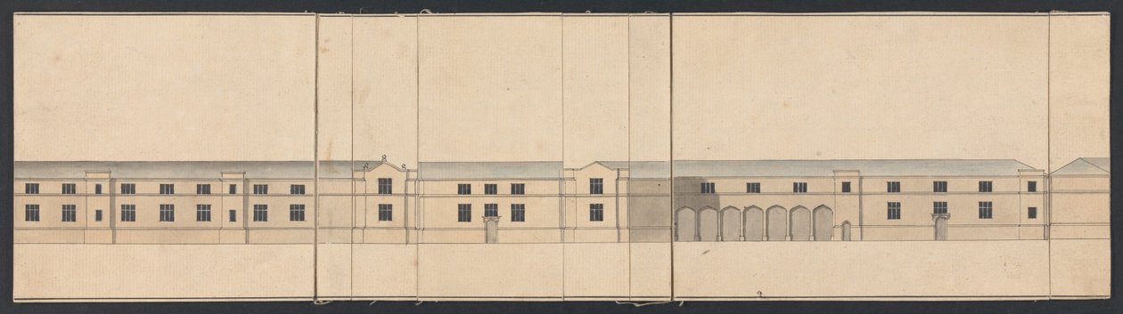 Cobham Hall, Kent : élévation des écuries - James Wyatt