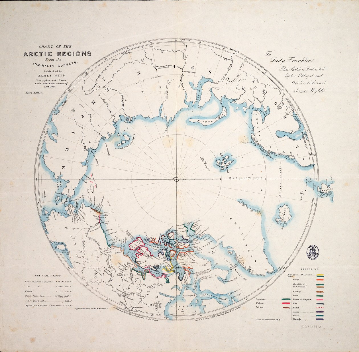 Carte des régions arctiques des relevés de l