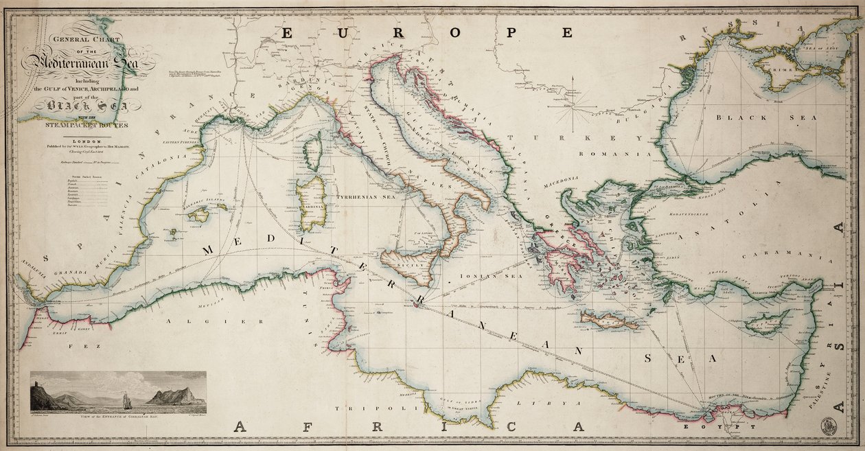 Carte générale de la mer Méditerranée incluant le golfe de Venise, l