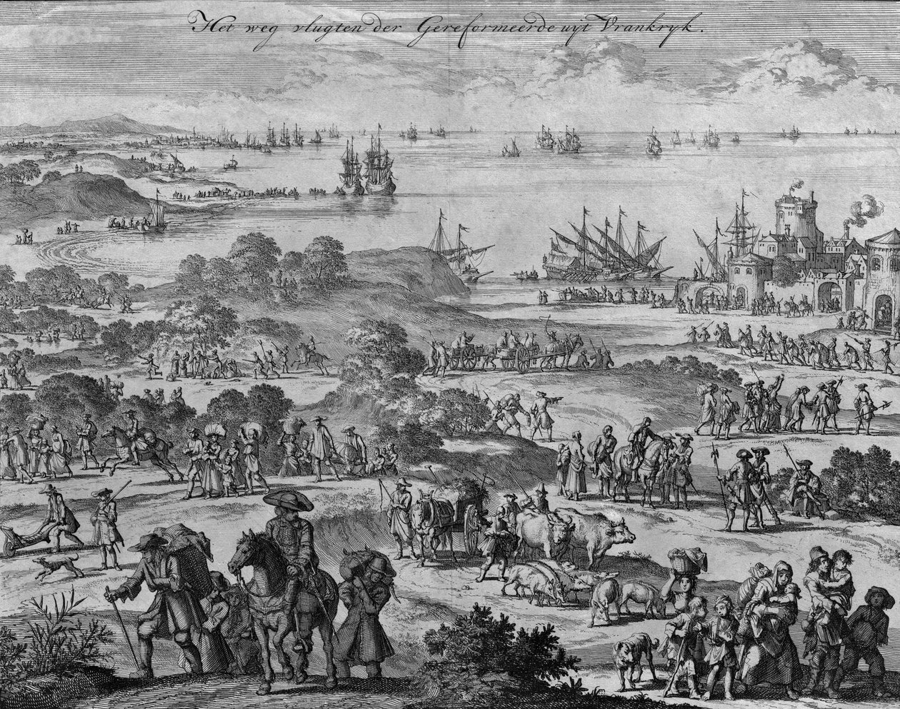 Les protestants quittant la France | Jan Luyken