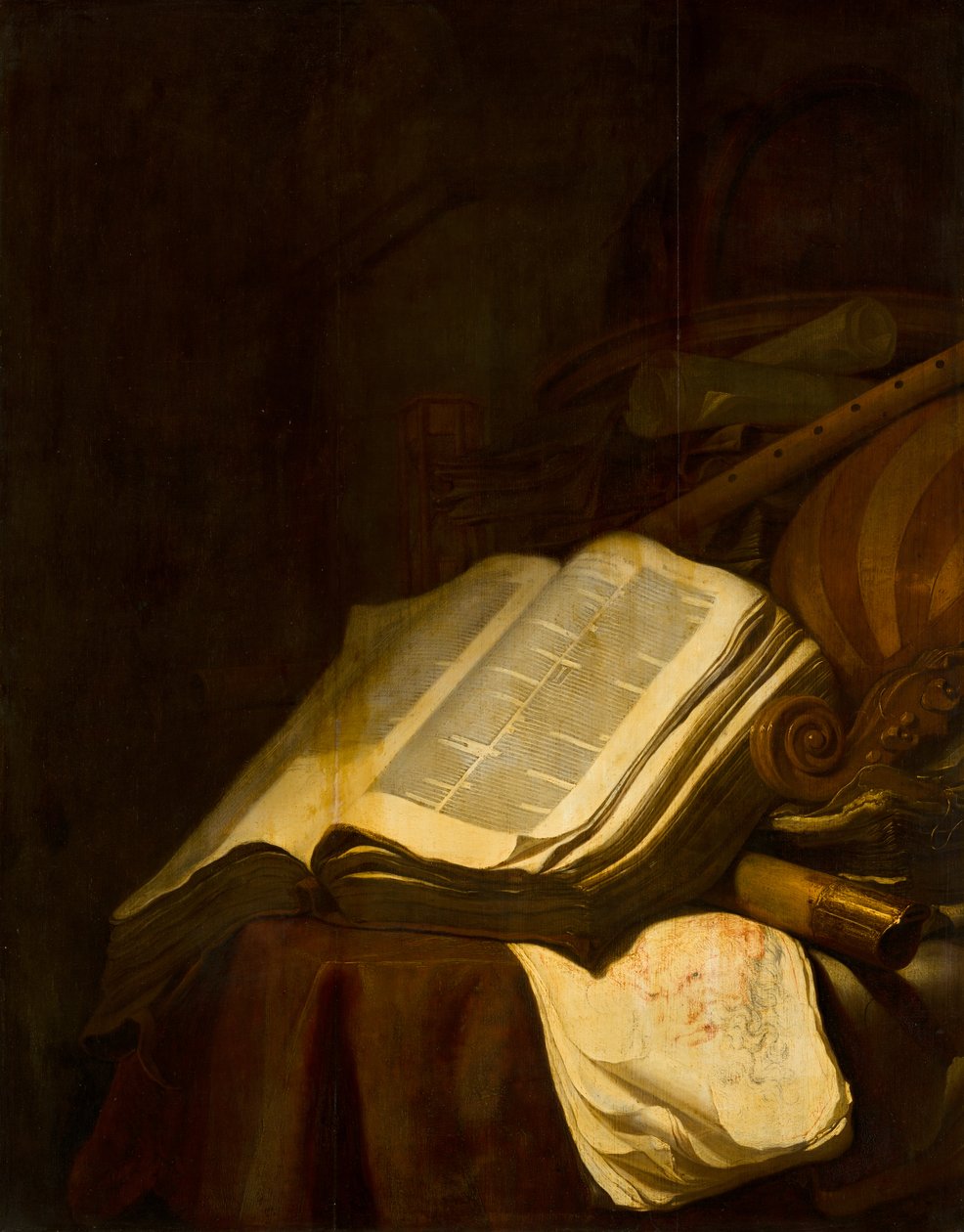 Nature morte avec des livres et des instruments de musique - Jan Vermeulen