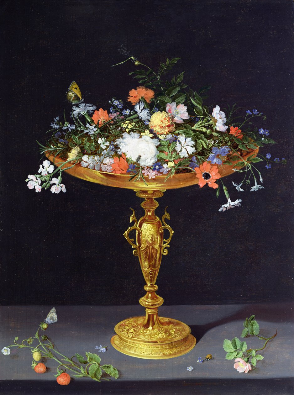 Fleurs dans une tazza dorée, 1612 | Jan the Elder Brueghel
