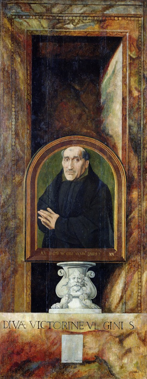 Portrait de Jacques Coëne, Abbé de Marchiennes, au verso du Triptyque de Sainte Ursule et les Onze Mille Vierges, c.1539 - Jan van Scorel