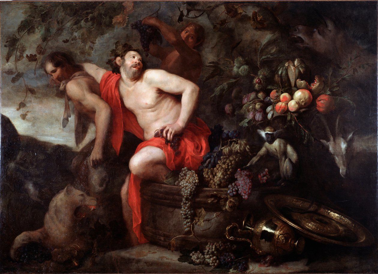 La Récolte de Silène (Récolte de Silène) Peinture de Jan Roos (1591-1638) Dim 175x250 cm Gênes, Musei di Strada Nuova (ex Palazzo Bianco) - Jan Roos