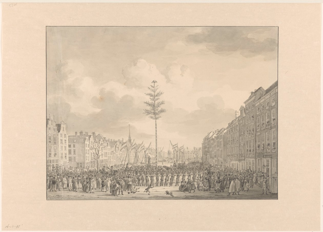 Arbre de la liberté sur la Grande Place de Rotterdam, 1795 - Jan Anthonie Langendijk Dzn (possibly)