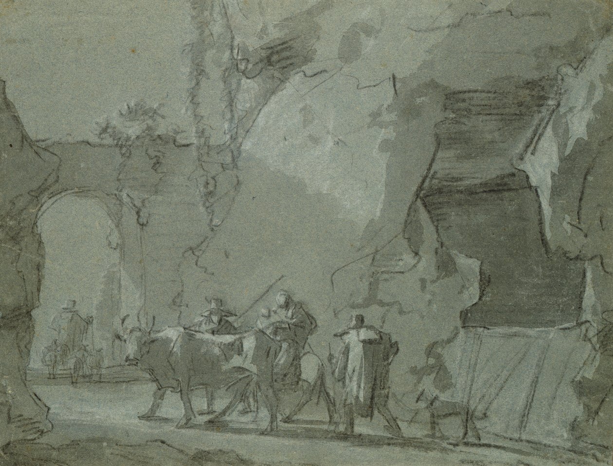 Bergers devant une arche, vers 1650-52 - Jan Asselijn