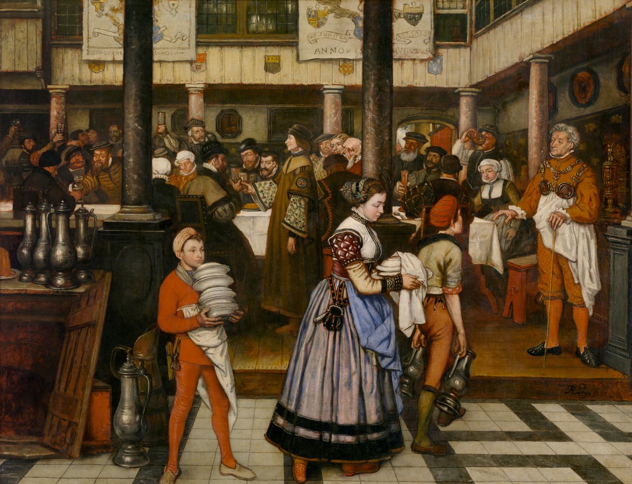 Frans Floris assistant à un banquet de la guilde de Saint-Luc - Jan August Hendrik Baron Leys
