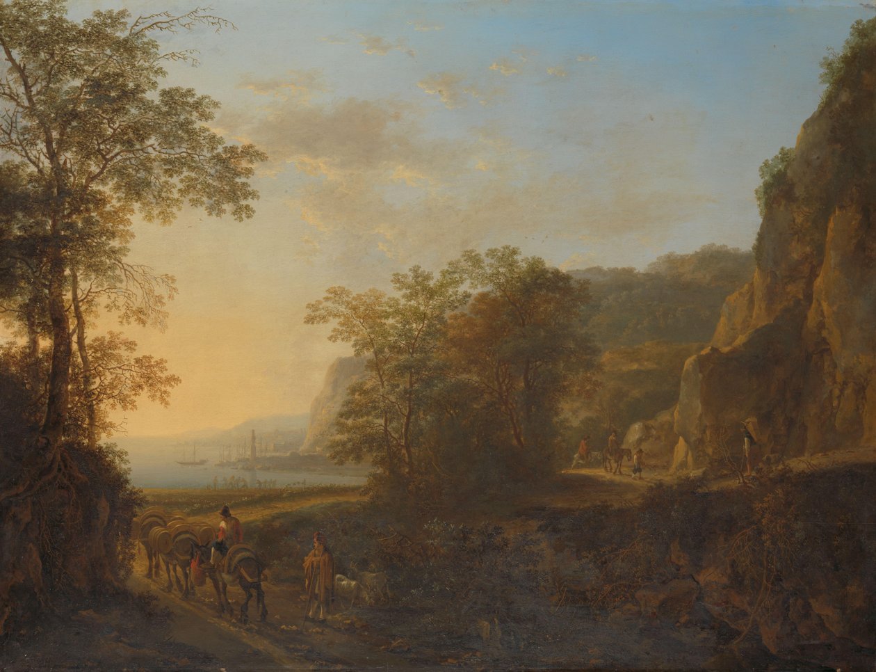 Paysage italien avec vue sur un port - Jan Both
