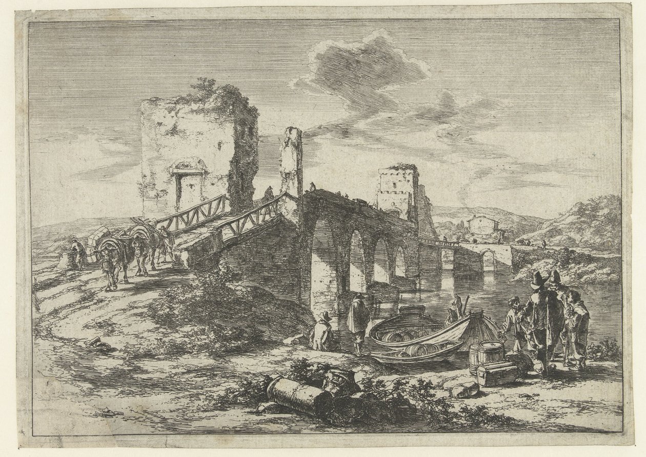 Paysage avec pont, le Ponte Molle - Jan Both