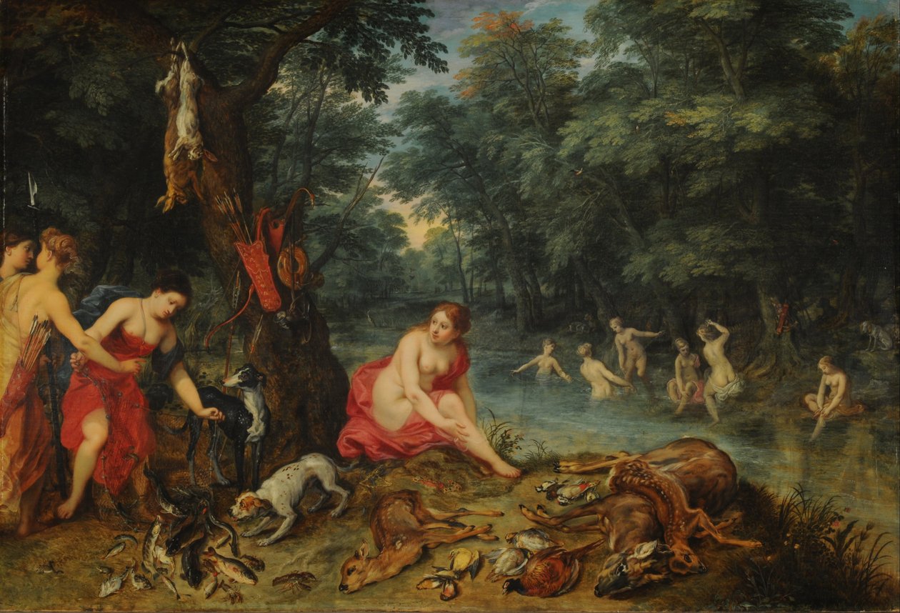 Bain de nymphes (les nymphes de Diane revenant de la pêche) - Jan Brueghel the Elder
