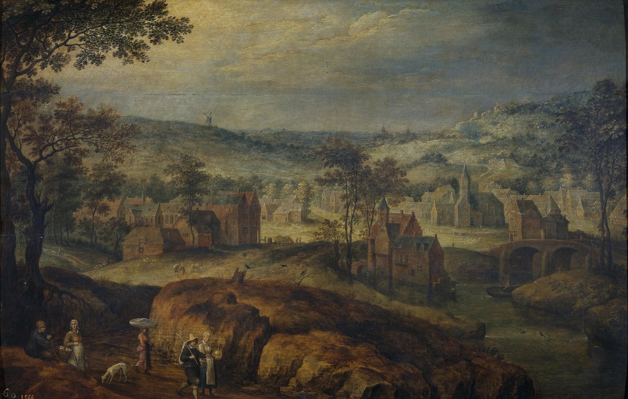 Paysage avec village - Jan Brueghel the Elder