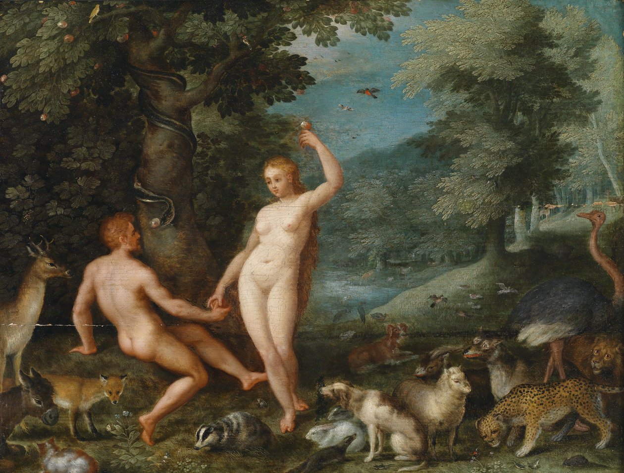 Paysage du paradis avec Ève tentant Adam - Jan Brueghel the Younger