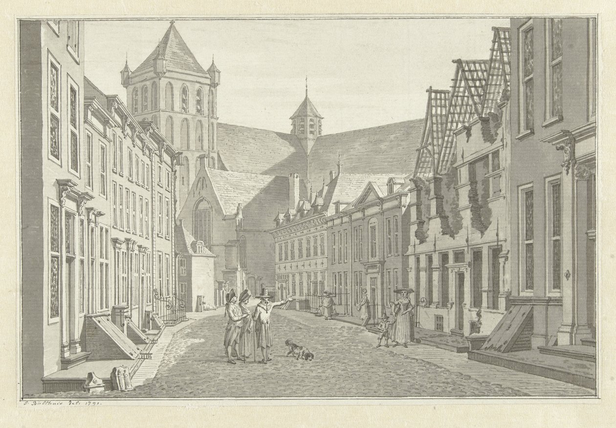 Ruine de la maison de Lucas van Steveninck à Middelburg, 1787 - Jan Bulthuis (signed by artist)