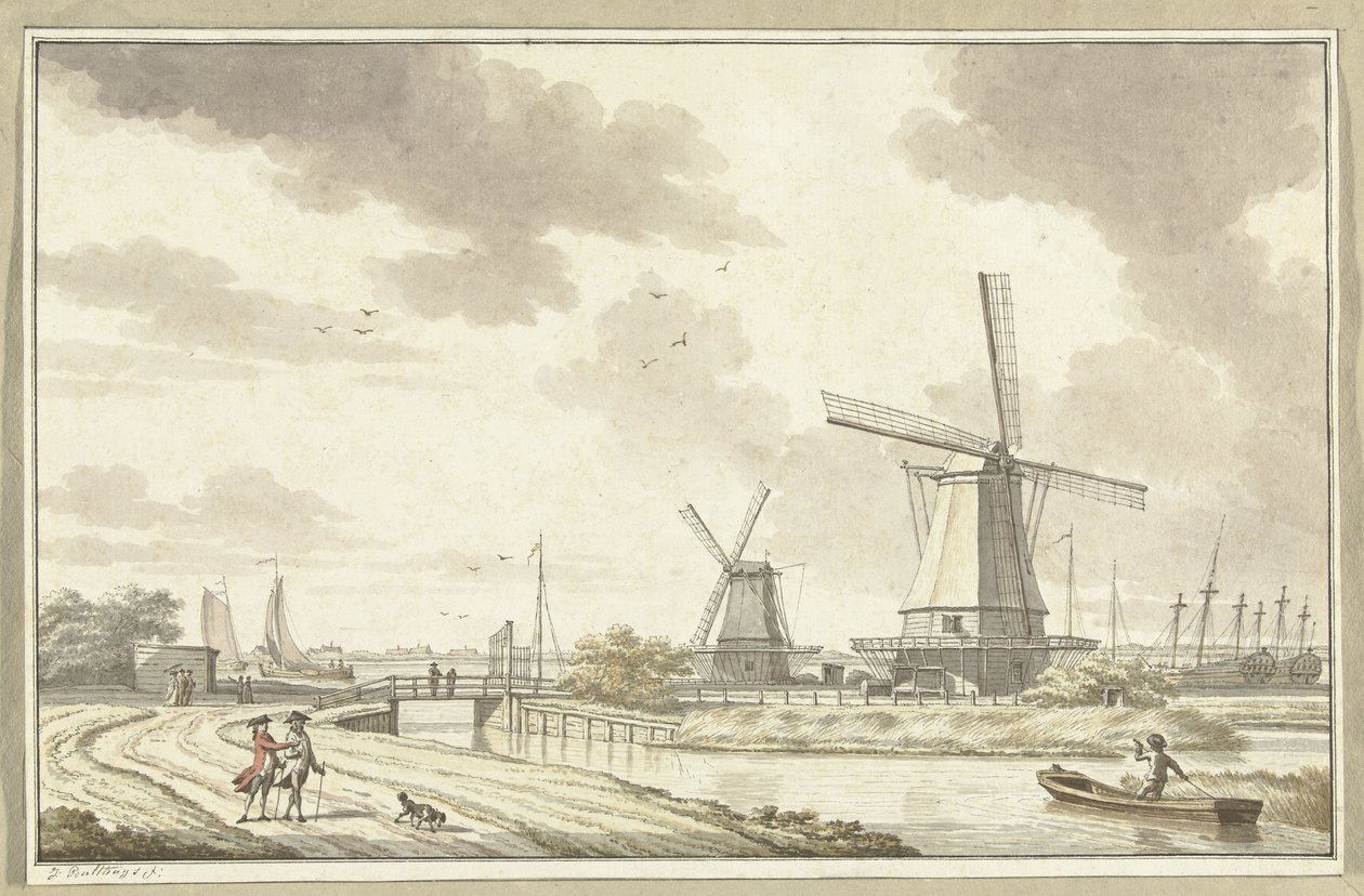 Vue sur Zandhoek, hors de Haarlemmerpoort à Amsterdam - Jan Bulthuis