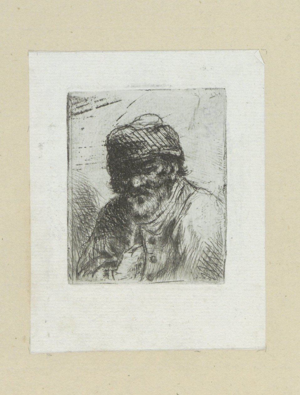 Vieil homme barbu avec bonnet - Jan Chalon