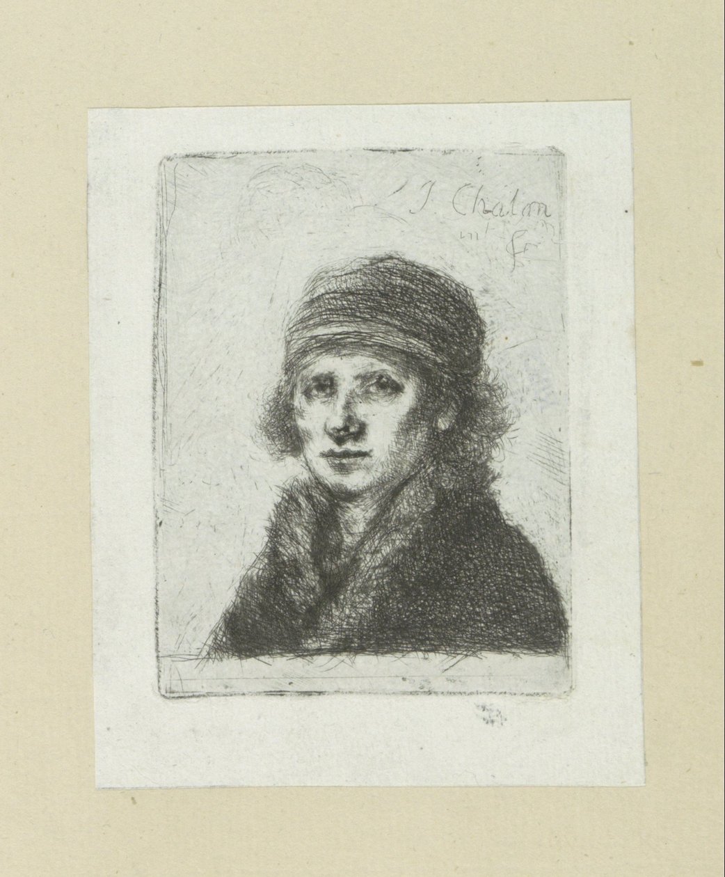 Jeune homme avec col en fourrure - Jan Chalon