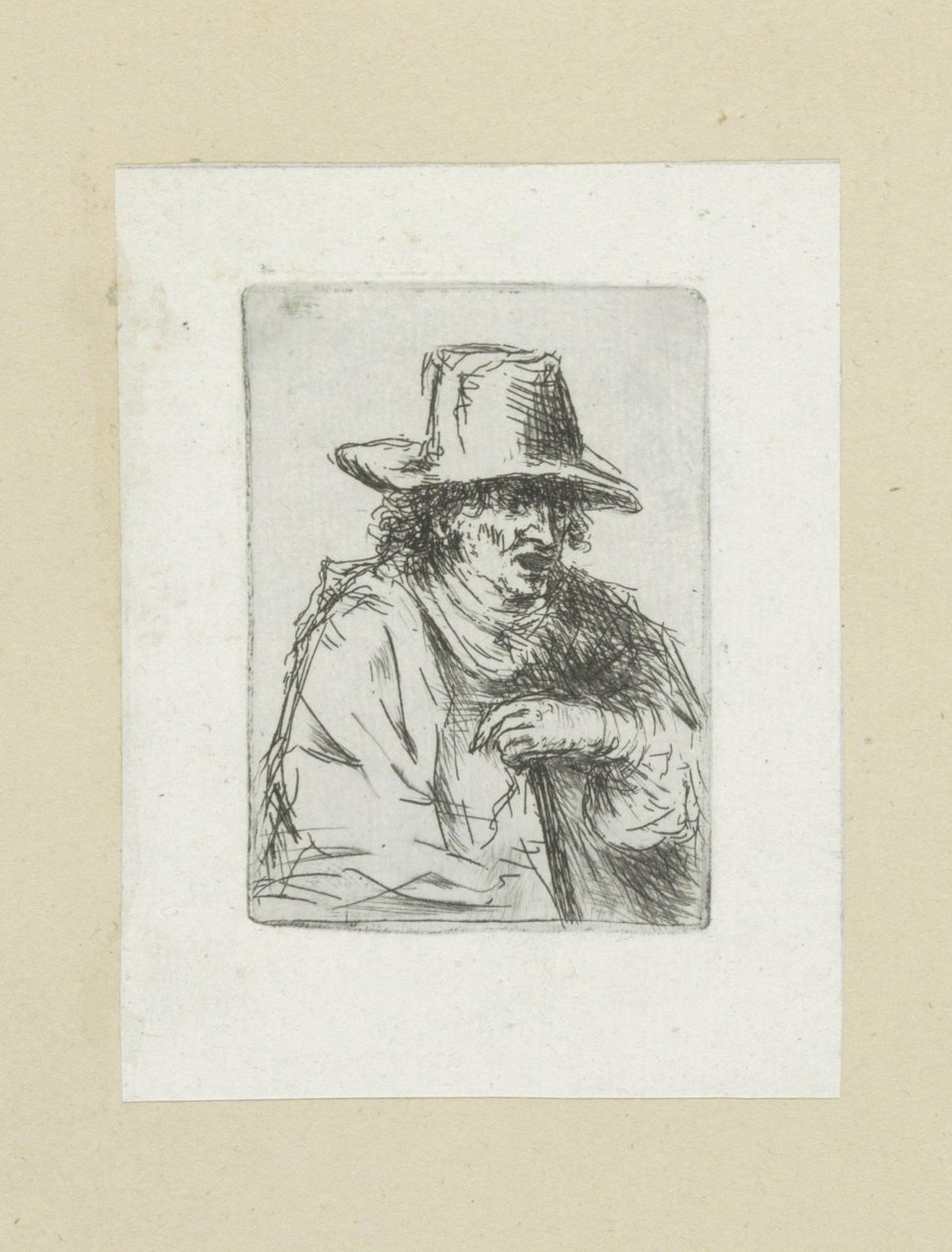 Homme avec un haut-de-forme et une canne - Jan Chalon
