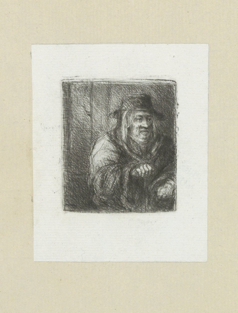 Vieil homme avec manteau et chapeau - Jan Chalon