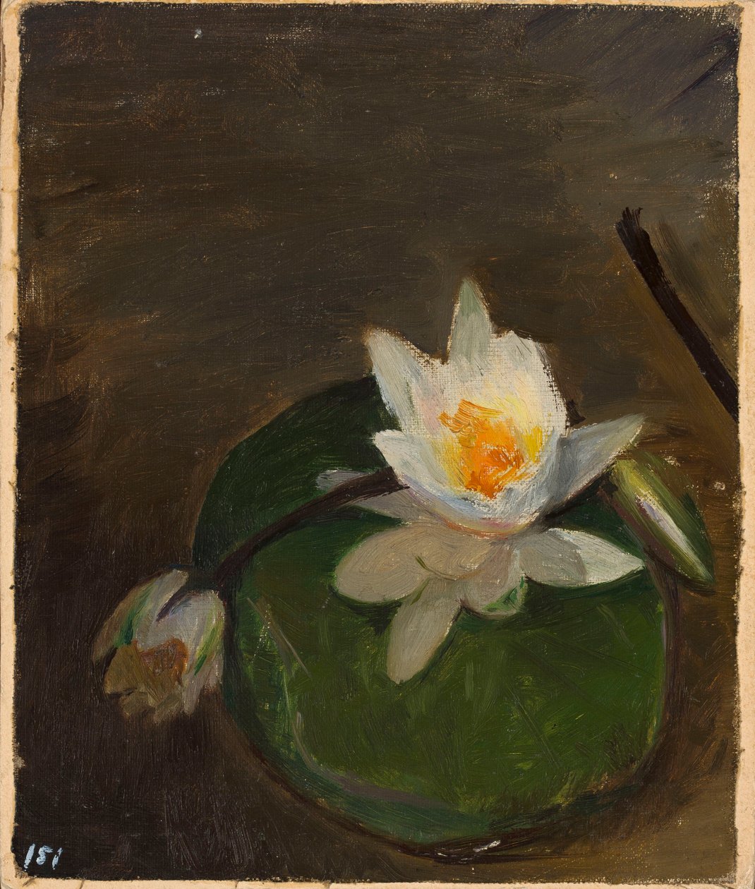 Deux nénuphars sur une feuille - Jan Ciągliński