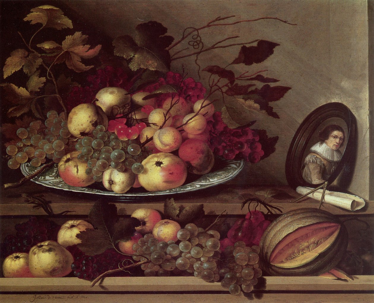 Nature morte aux fruits et autoportrait - Jan Davidsz. de Heem