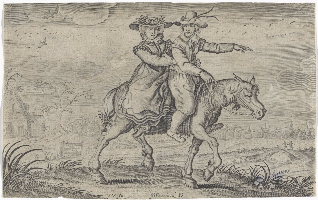 Homme et femme à cheval - Jan Gerritsz Swelinck