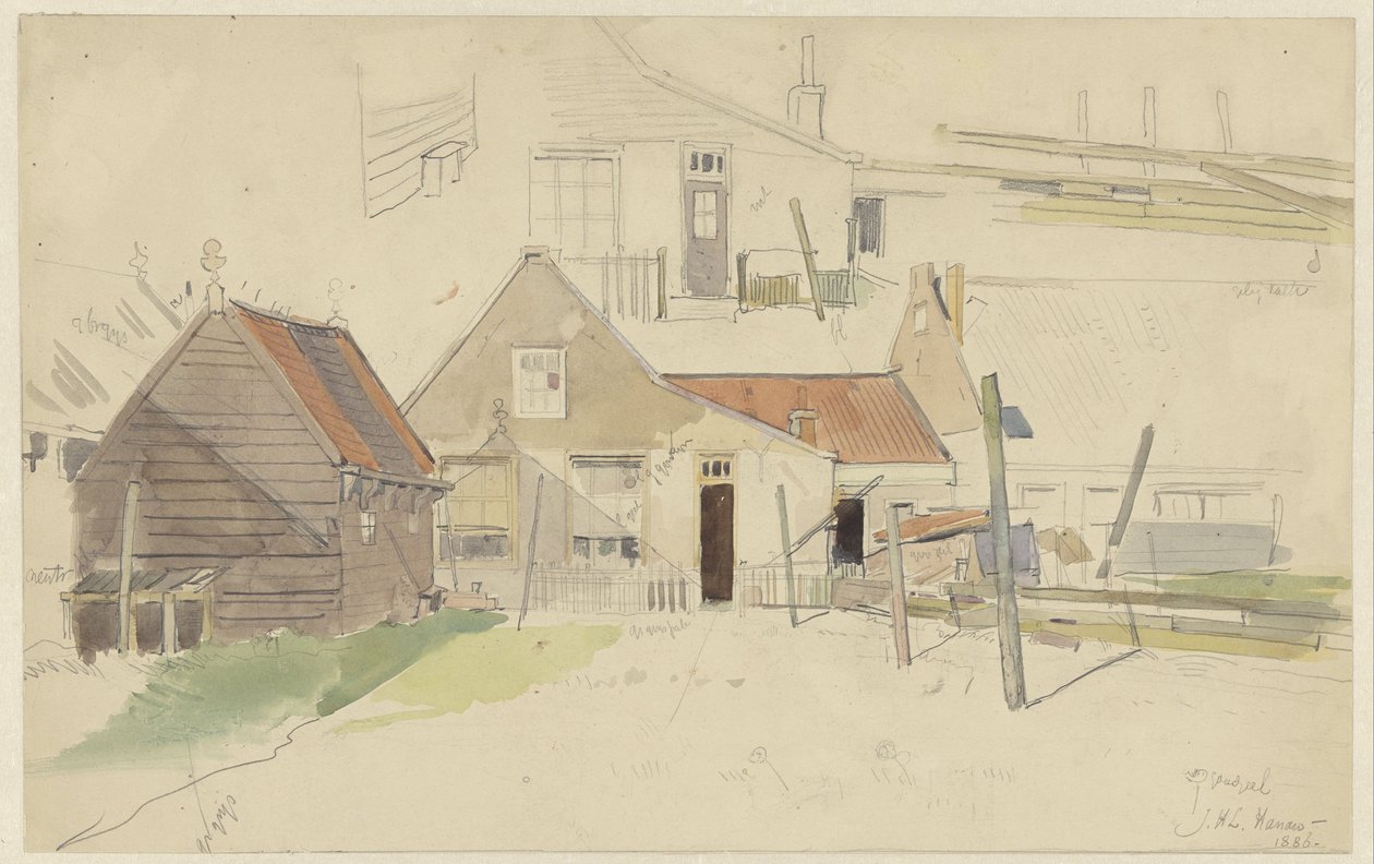 Études de maisons dans le quartier Vinkenbuurt, Amsterdam - Jan H.L. Hanau
