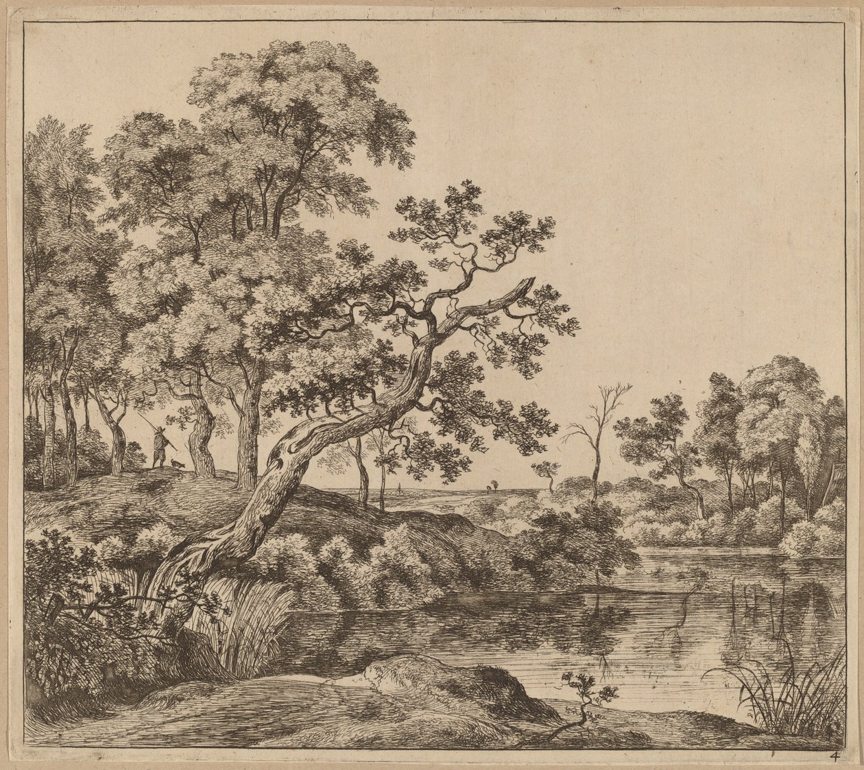 Paysage avec un arbre courbé - Jan Hackaert
