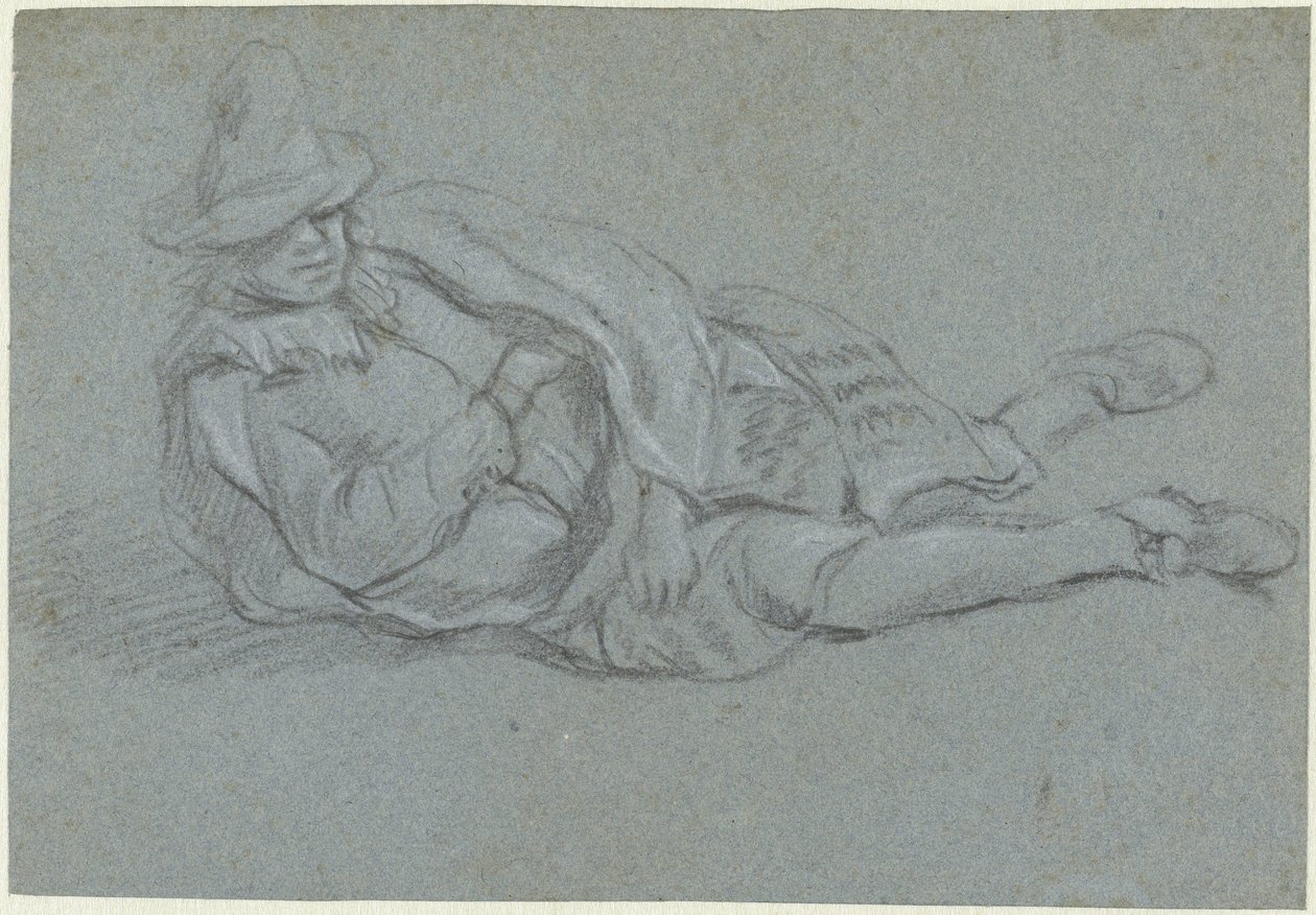 Homme allongé - Jan Havicksz. Steen (possibly)