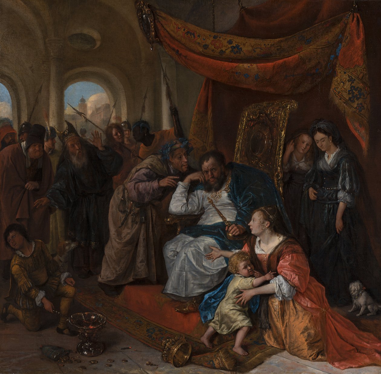 Moïse et la couronne de Pharaon, vers 1670 - Jan Havicksz. Steen
