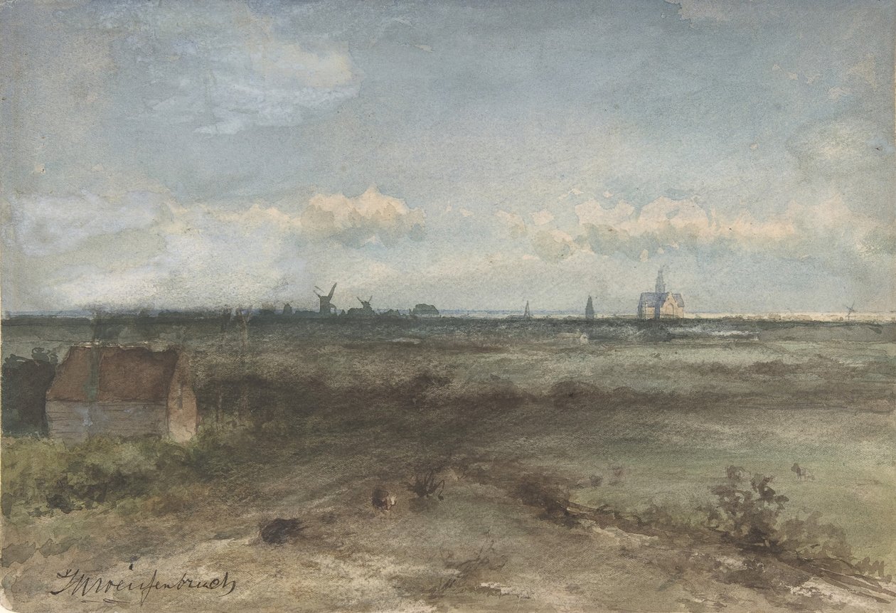 Vue de Haarlem depuis les dunes, milieu 19e-début 20e siècle - Jan Hendrik Weissenbruch